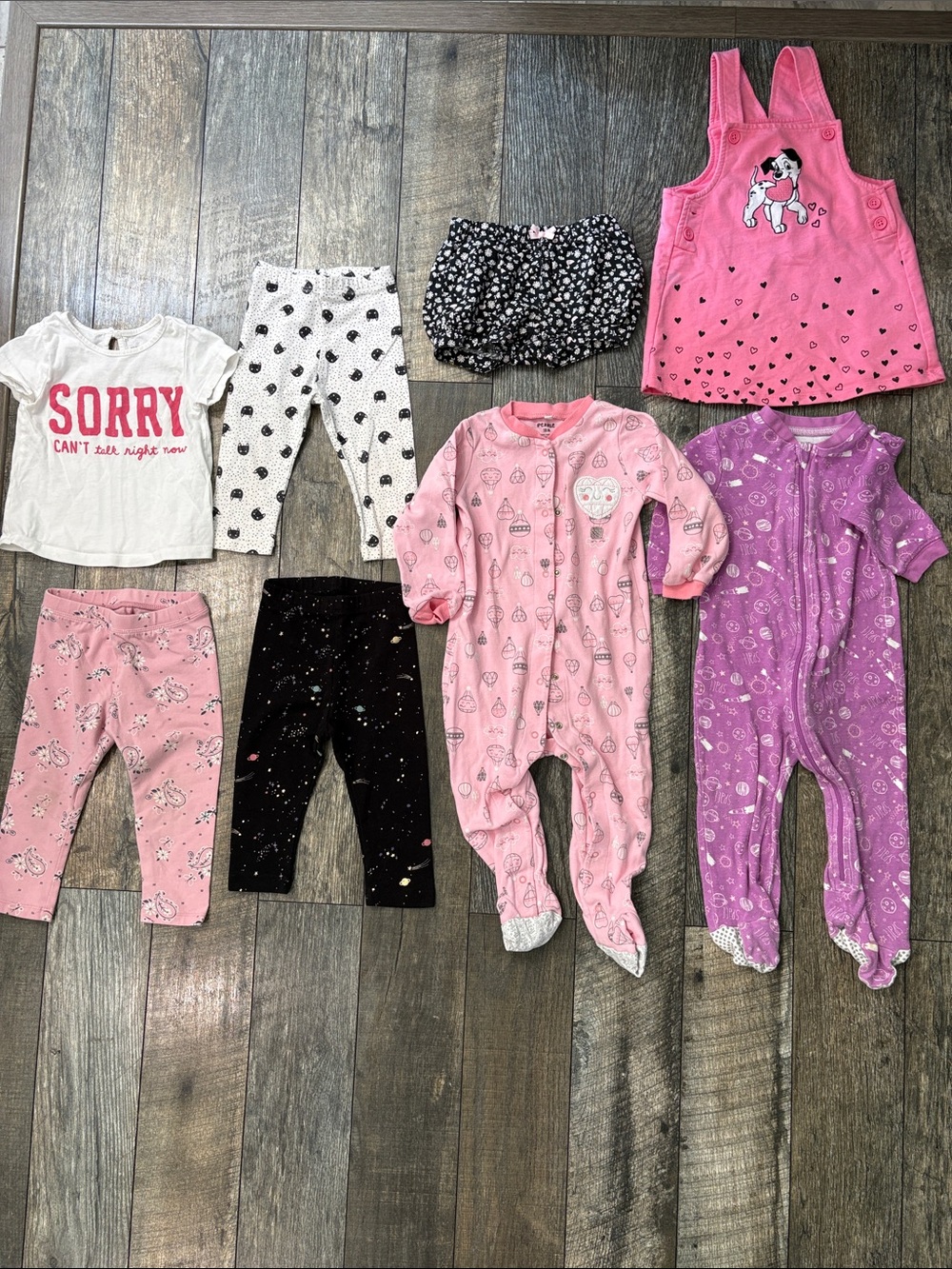 12-24 months mix lot of clothes & pjs